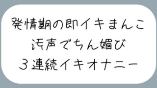 【バイノーラル】耳元でおちんぽくださいって連呼しながら、発情期の即イキまんこで3連続イキ