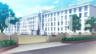 【背景素材】学園 外観(1385_bg04)【時間差分あり】