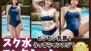 【スク水女子大生】スクール水着、競泳用水着をまとった水泳部のJDが大集合！アドレナリン全開で乳首フル勃起＆水でマンスジうっすら浮き彫り！